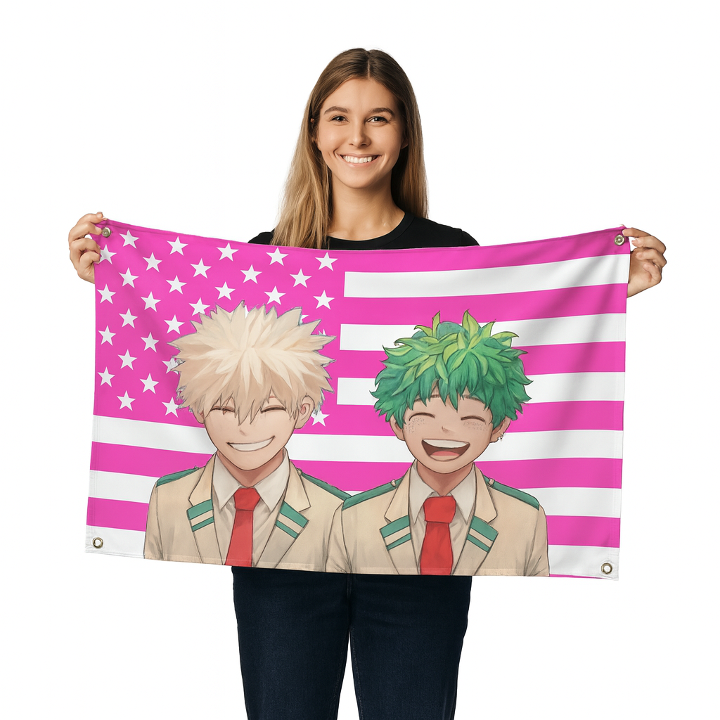 Bandiera Bakugo & Midoriya "Sorrisi da Eroi" – My Hero Academia™