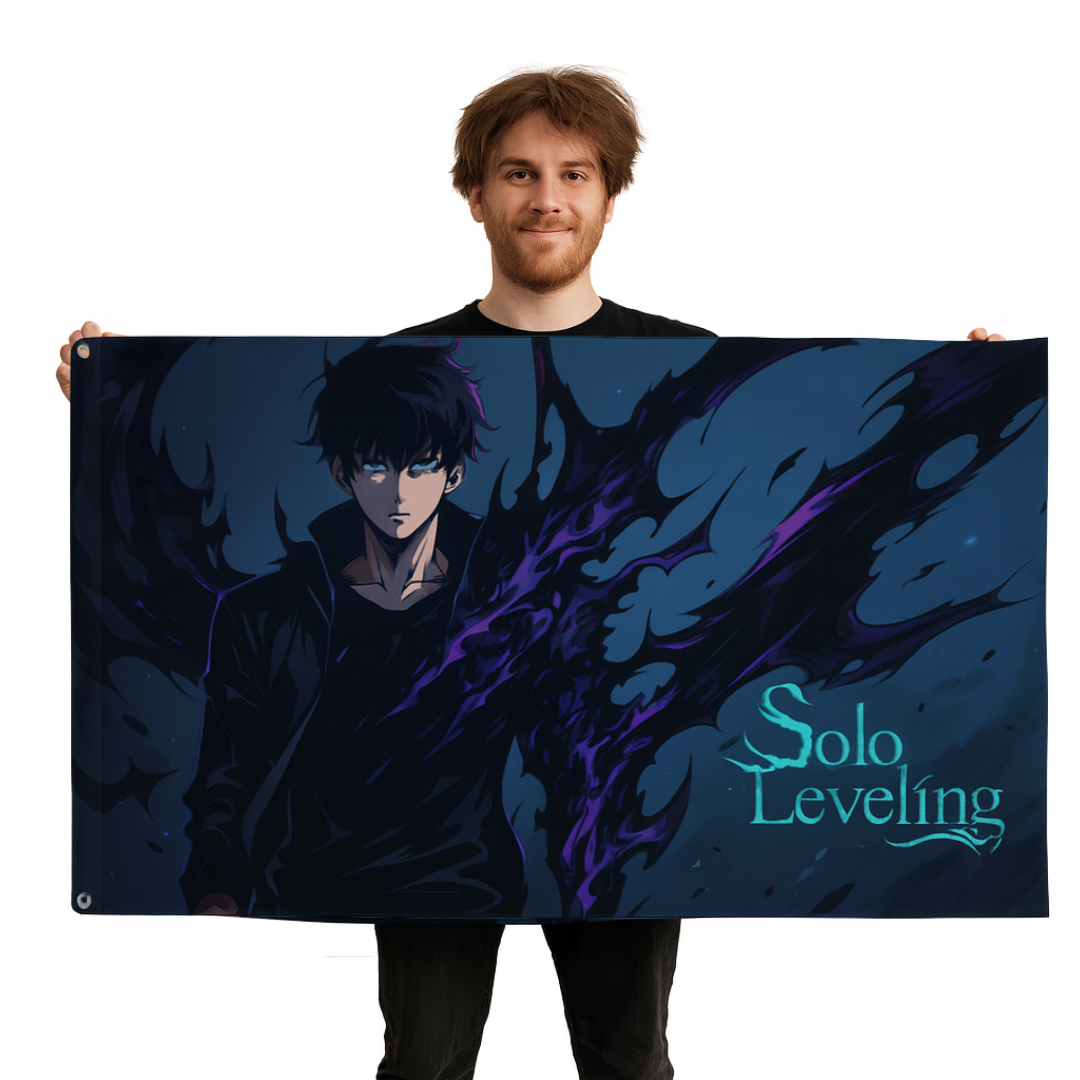 Bandiera Sung Jinwoo "Sovrano delle Ombre" – Solo Leveling™