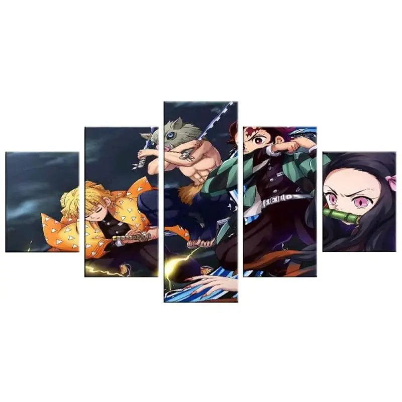 Quadro Tanjiro Nezuko Zenitsu e Inosuke - Demon Slayer™