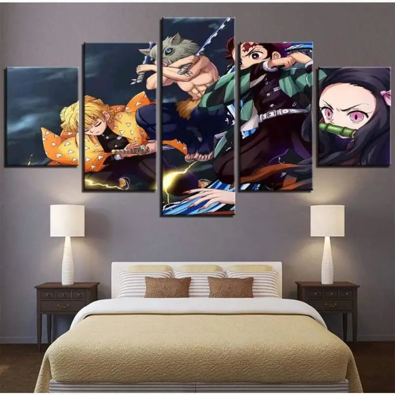 Quadro Tanjiro Nezuko Zenitsu e Inosuke - Demon Slayer™