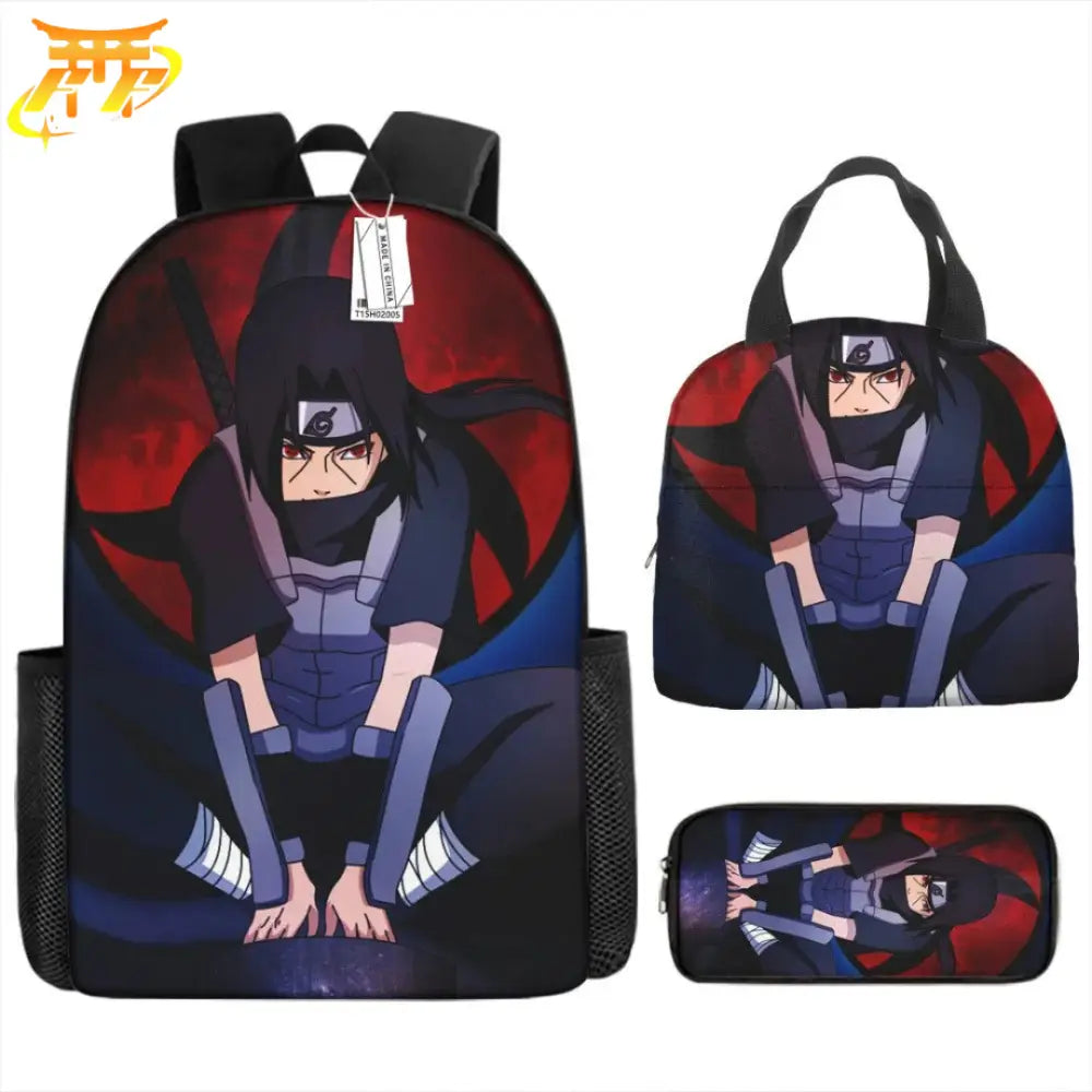 Zaino con Astuccio e Borsa Itachi Uchiwa - Naruto Shippuden™