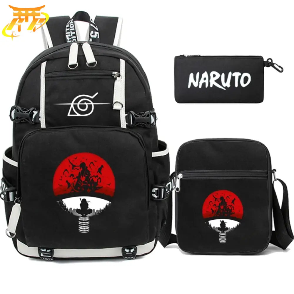 Zaino con Astuccio e Borsa Itachi Uchiwa - Naruto Shippuden™