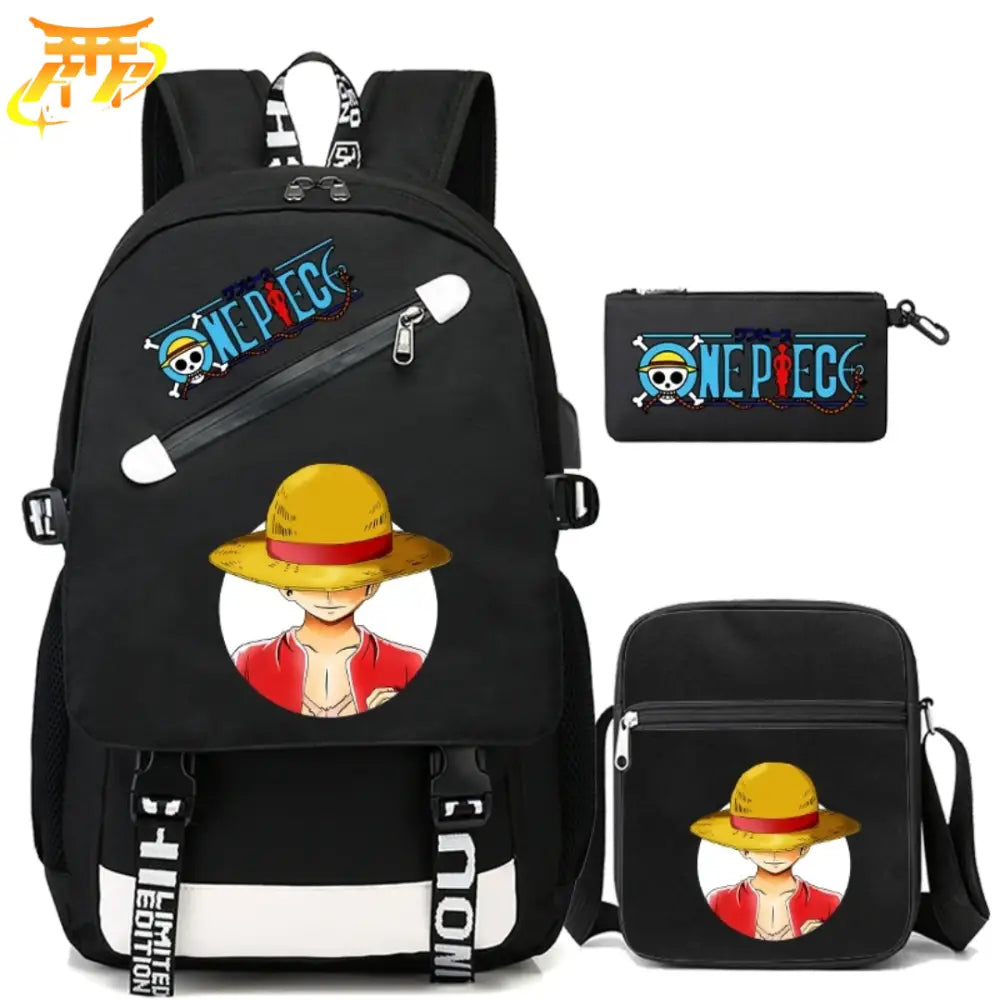 Zaino con Astuccio e Borsa Luffy Cappello di Paglia - One Piece™