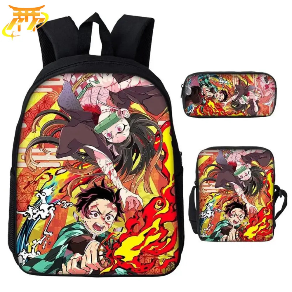 Zaino con Astuccio e Borsa Nezuko x Tanjiro Kamado - Demon Slayer™