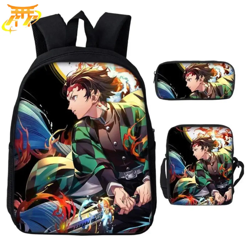 Zaino con Astuccio e Borsa Tanjiro Fuoco & Acqua - Demon Slayer™