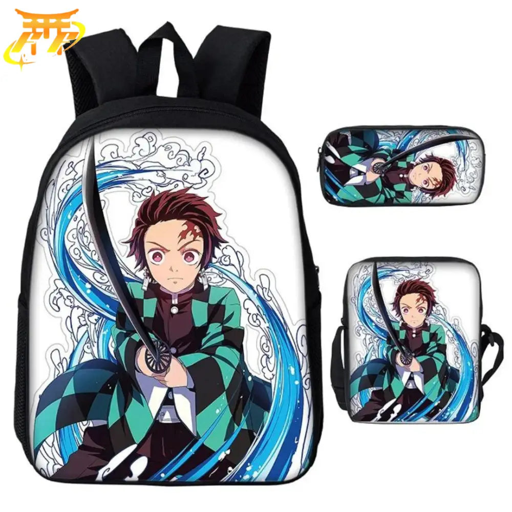 Zaino con Astuccio e Borsa Tanjiro Il Pilastro dell’Acqua - Demon Slayer™