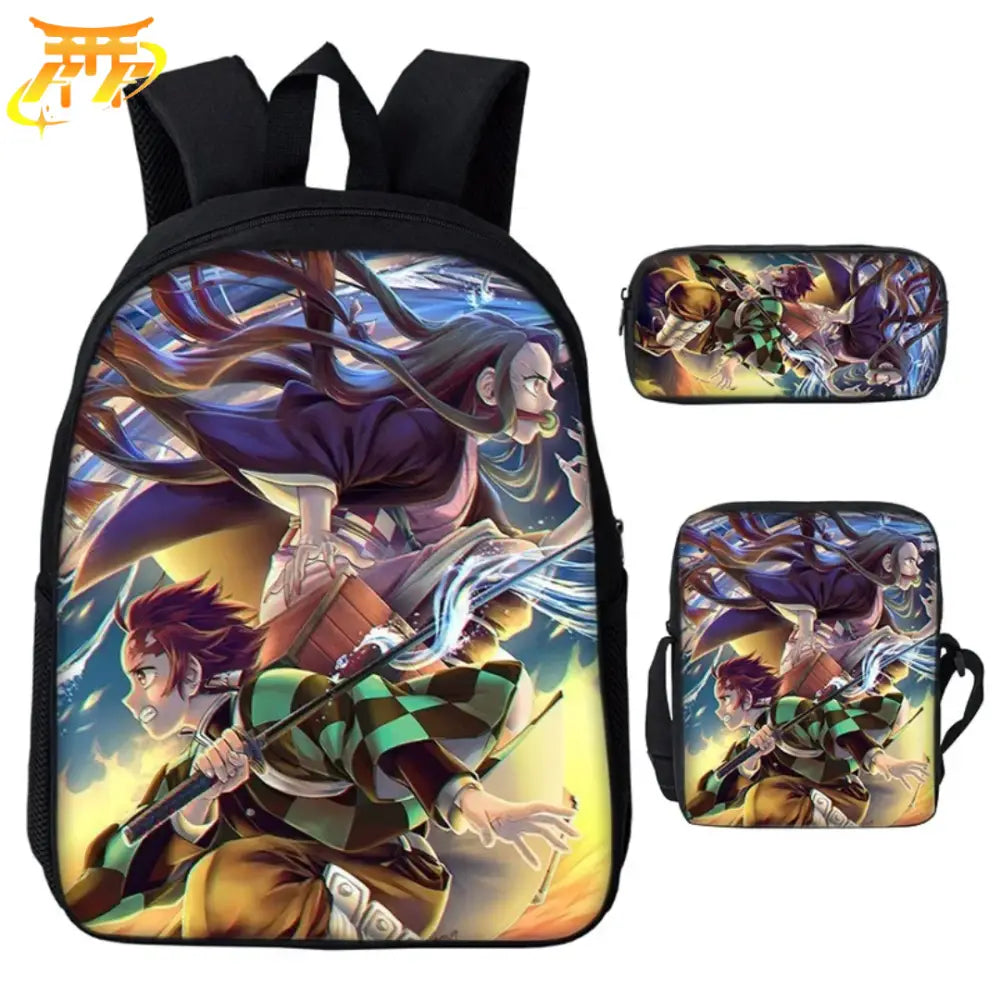 Zaino con Astuccio e Borsa Tanjiro & Nezuko Kamado - Demon Slayer™