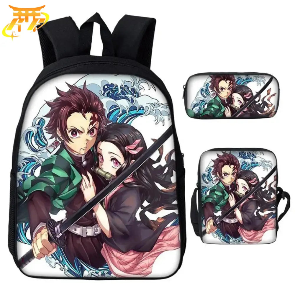 Zaino con Astuccio e Borsa Tanjiro x Nezuko Kamado Cacciatori di Demoni - Demon Slayer™