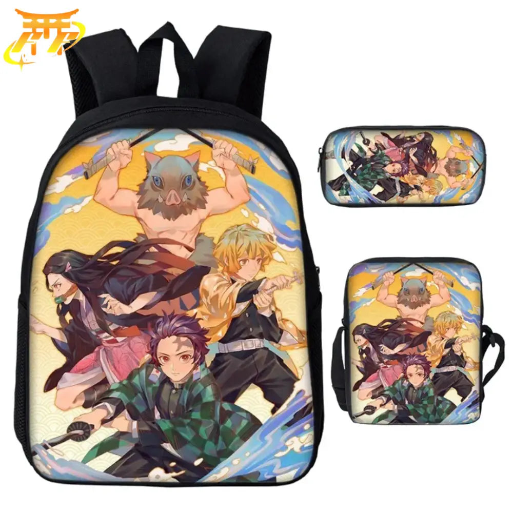Zaino con Astuccio e Borsa Tanjiro x Nezuko x Zenitsu x Inosuke - Demon Slayer™