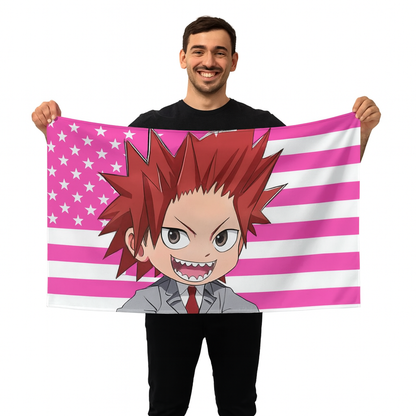 Bandiera Eijiro Kirishima "Stile Chibi Studente" – My Hero Academia™
