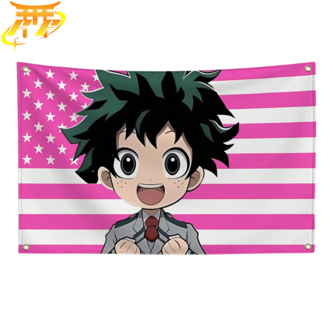 Bandiera Izuku Midoriya "Stile Chibi Studente" – My Hero Academia™
