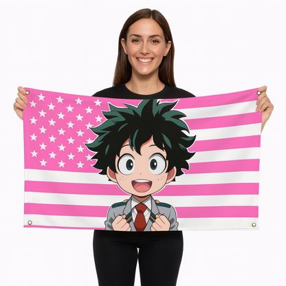 Bandiera Izuku Midoriya "Stile Chibi Studente" – My Hero Academia™