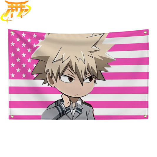 Bandiera Katsuki Bakugo "Stile Chibi Studente" – My Hero Academia™