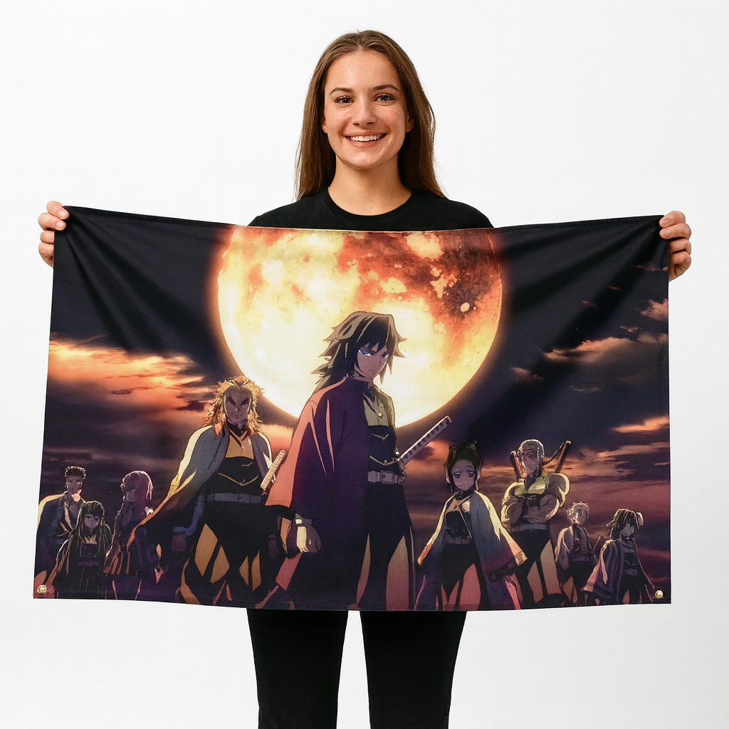 Bandiera Pilastri "Sotto la Luna Insanguinata" – Demon Slayer™