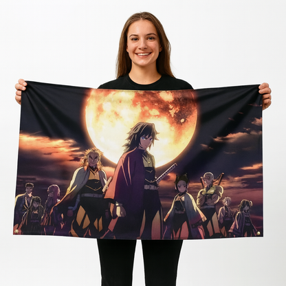 Bandiera Pilastri "Sotto la Luna Insanguinata" – Demon Slayer™