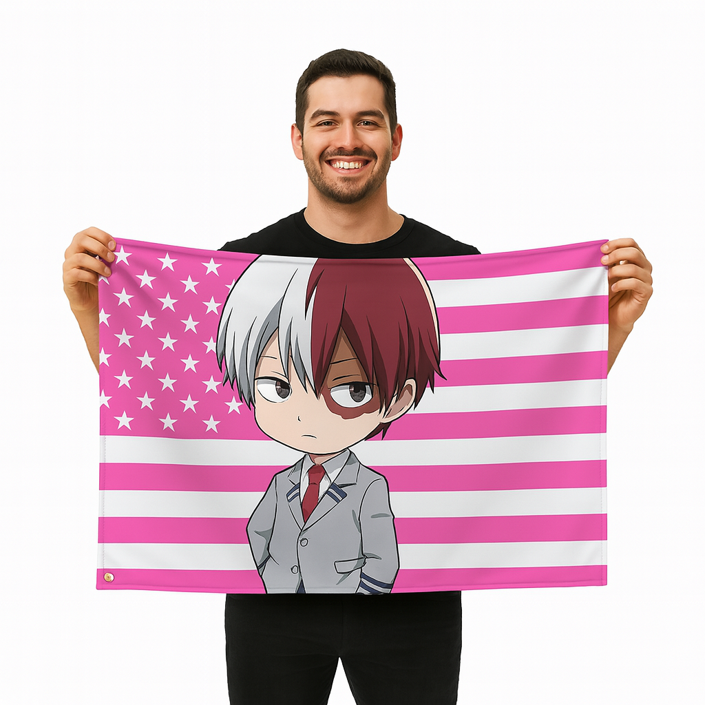 Bandiera Shoto Todoroki "Stile Chibi Studente" – My Hero Academia™