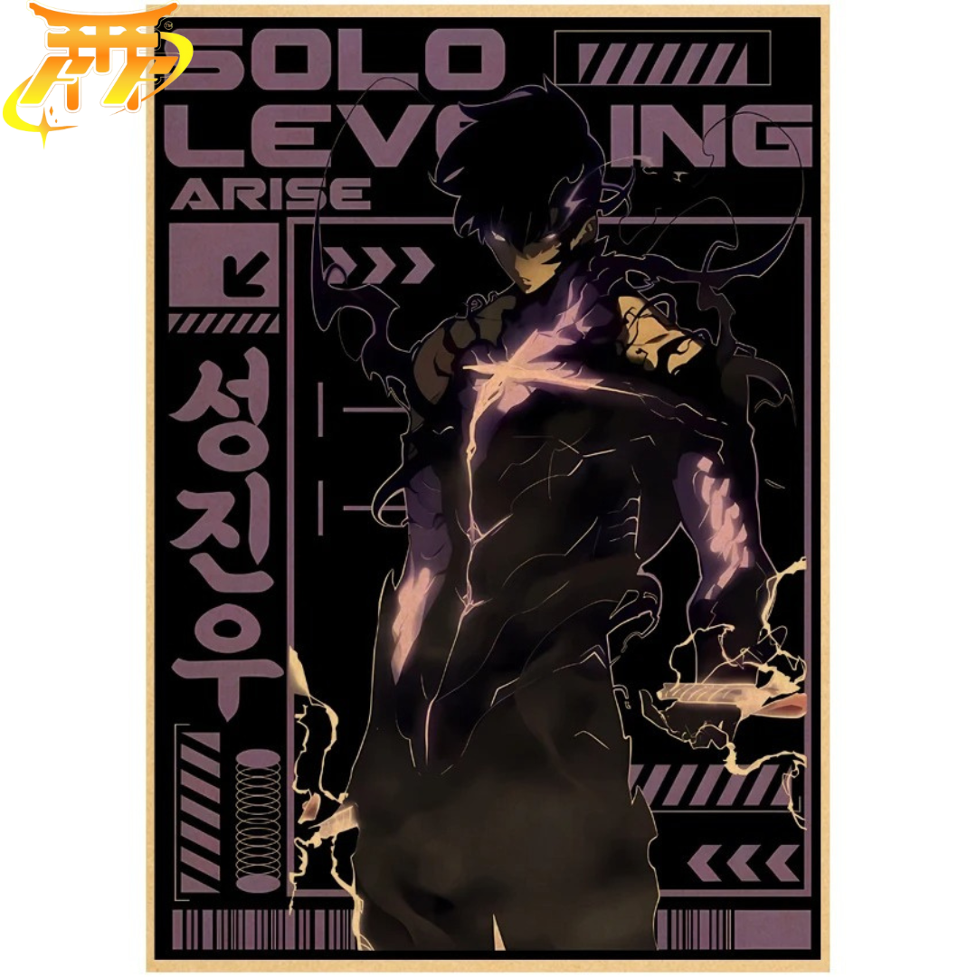 Poster Sung Jinwoo "Forza Oscura" - Solo Leveling™