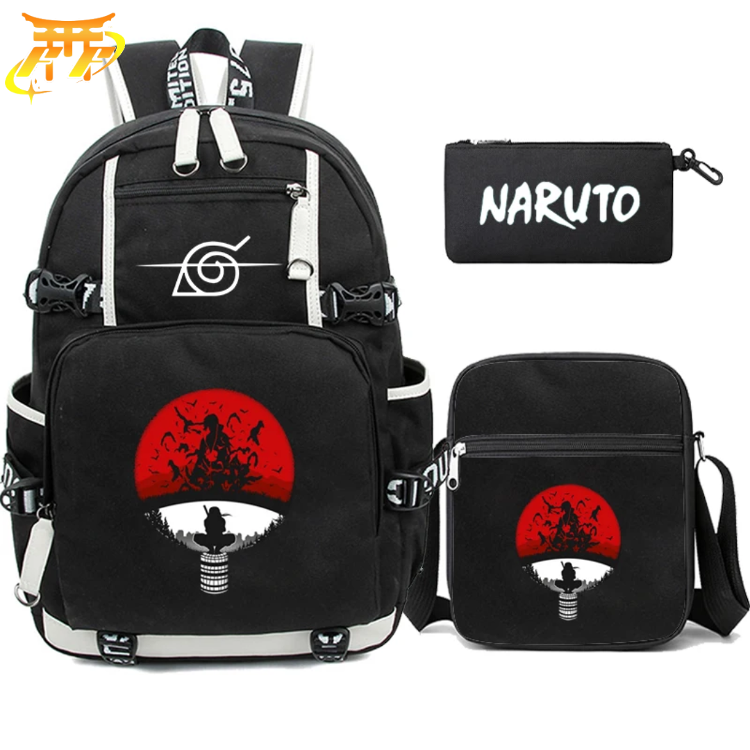 Zaino con Astuccio e Borsa Itachi Uchiwa - Naruto Shippuden™