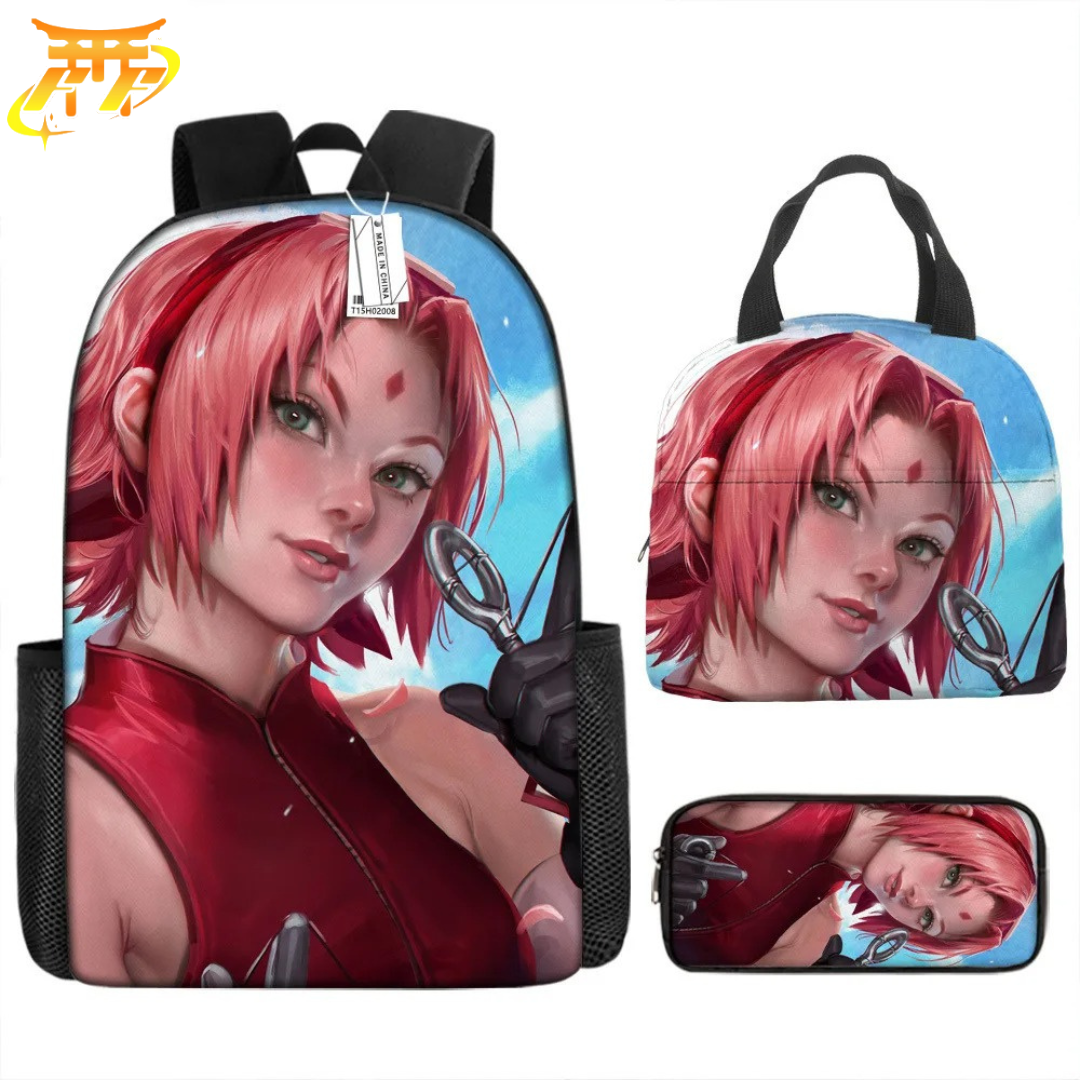 Zaino con Astuccio e Borsa Sakura Realist Art - Naruto Shippuden™