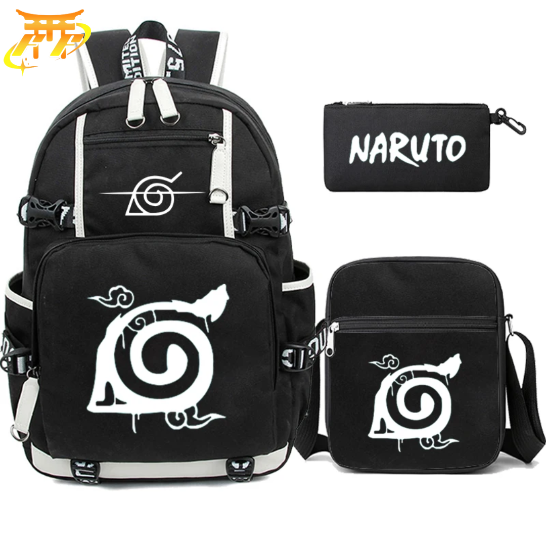 Zaino con Astuccio e Borsa Simbolo di Konoha - Naruto Shippuden™