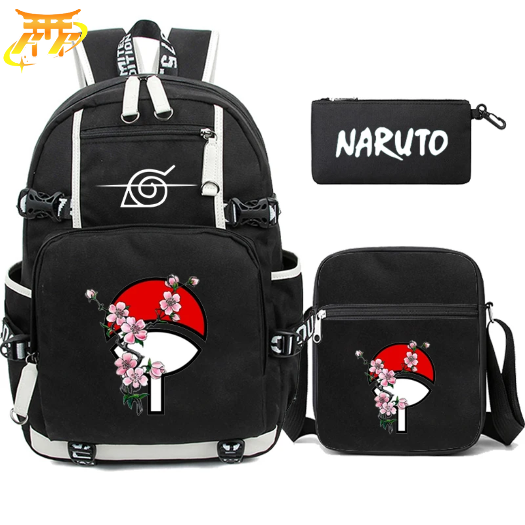 Zaino con Astuccio e Borsetta Uchiwa - Naruto Shippuden™