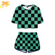 Pigiama Donna Tanjiro a quadri verdi - Demon Slayer™