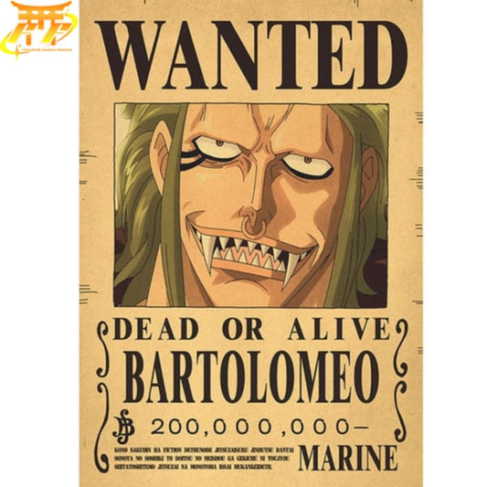 Poster Wanted Bartolomeo - One Piece™