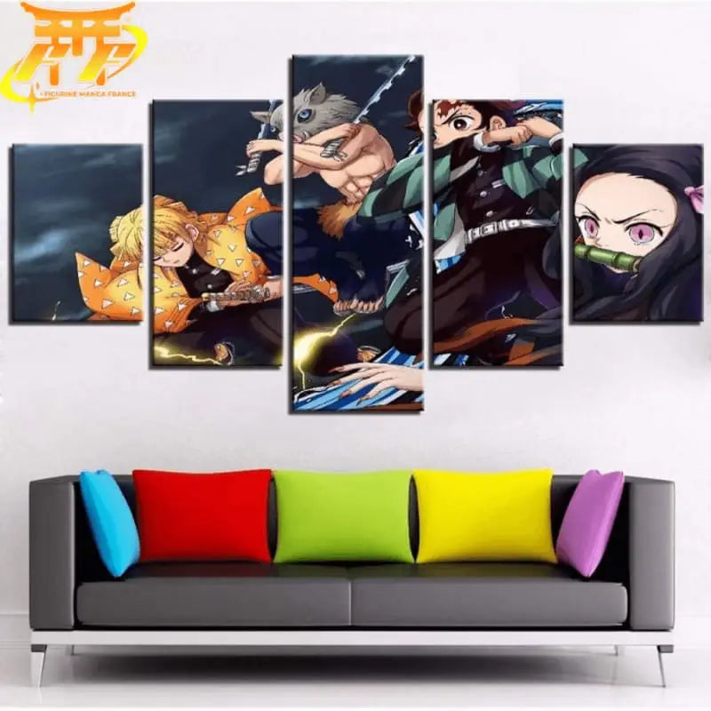 Quadro Tanjiro Nezuko Zenitsu e Inosuke - Demon Slayer™