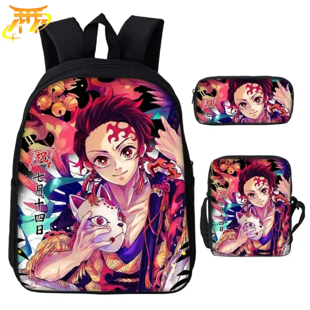 Zaino con Astuccio e Borsa Tanjiro Pilastro del Sole - Demon Slayer™