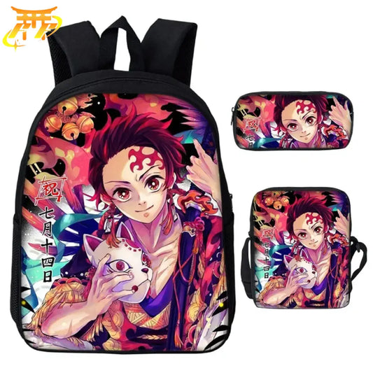 Zaino con Astuccio e Borsa Tanjiro Pilastro del Sole - Demon Slayer™